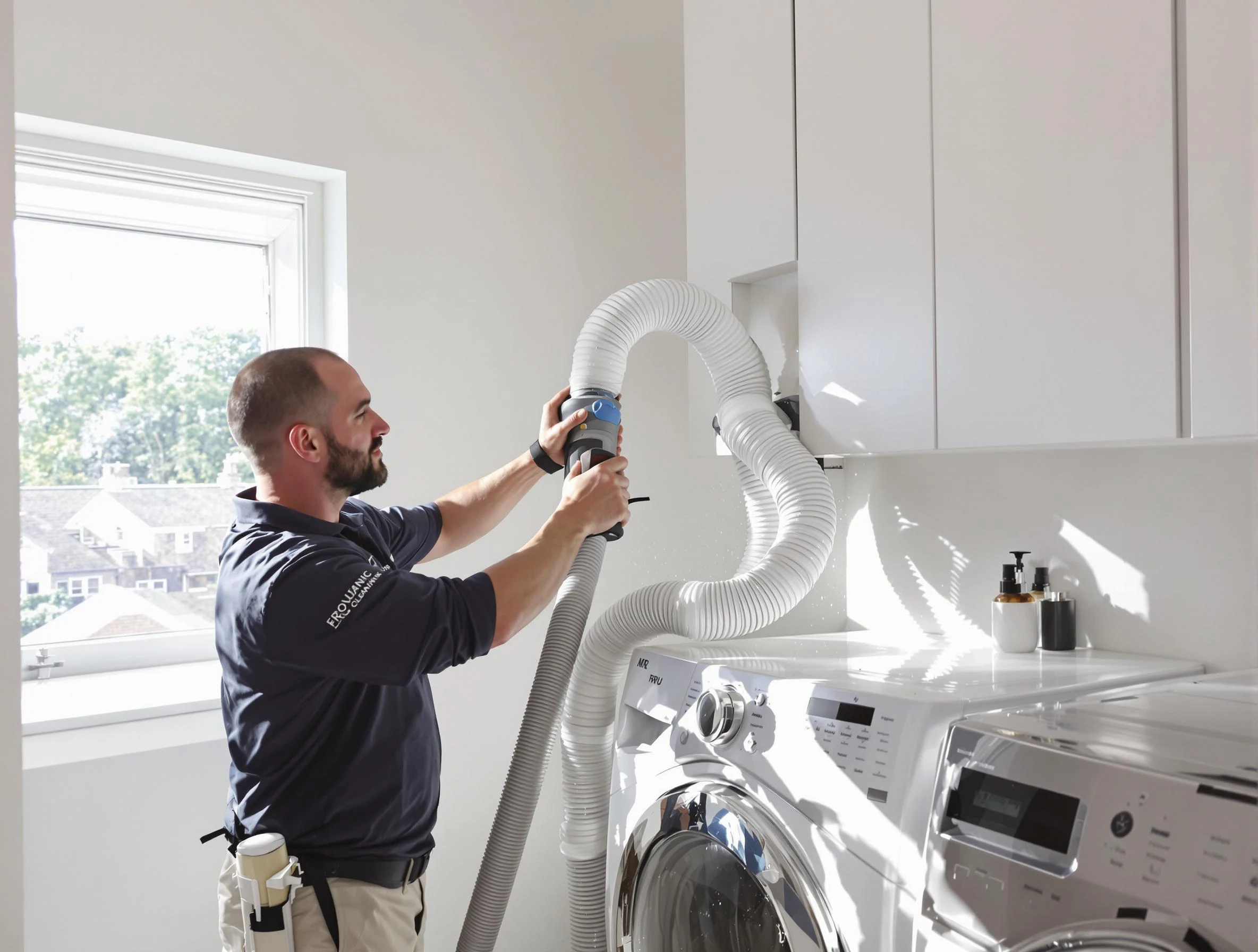 Certified Holt Dryer Vent Cleaning technician performing dryer vent cleaning in Holt
